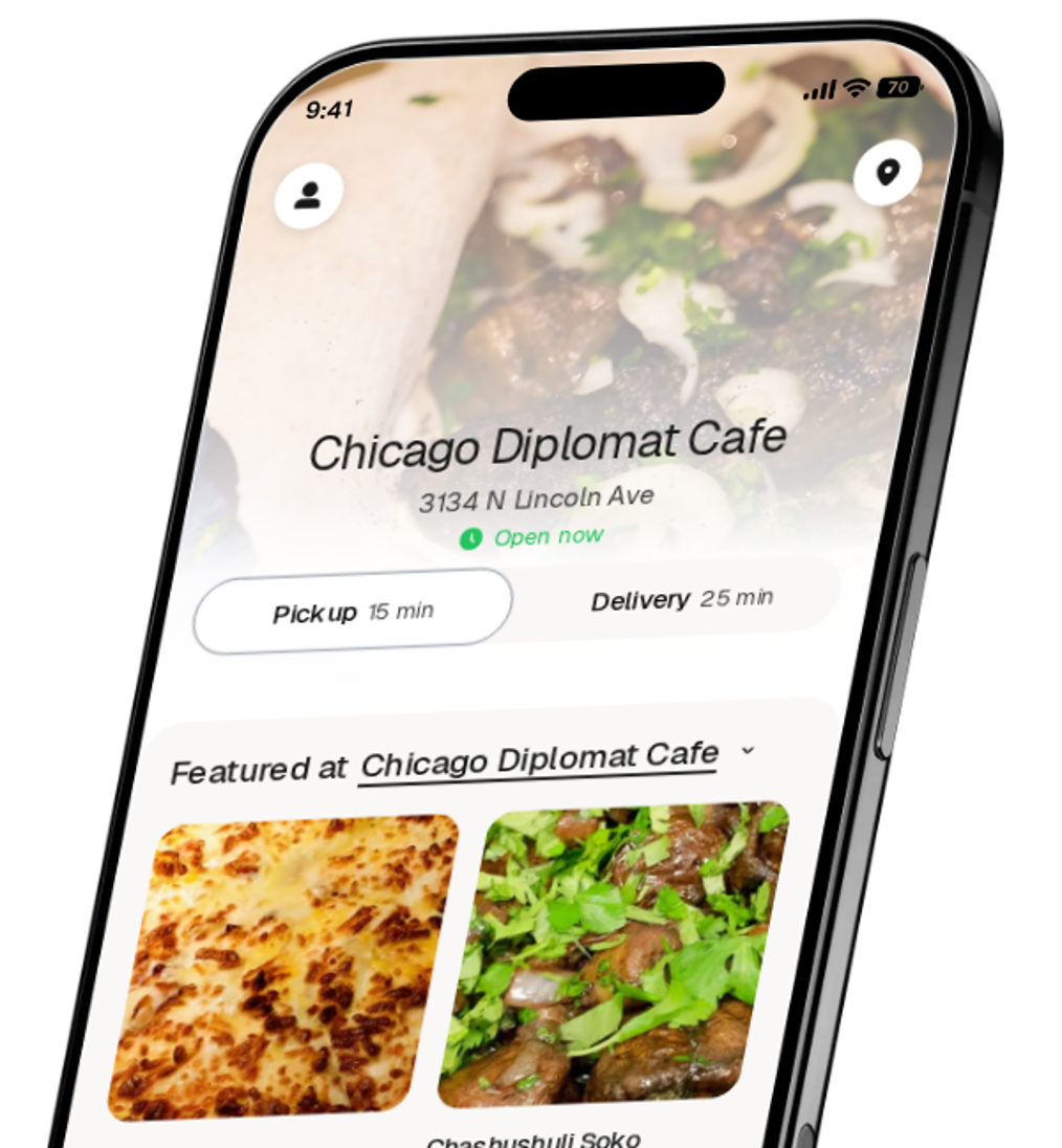 Chicago Diplomat Cafe app preview
